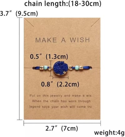 Akyol - geluks armband - armband als cadeau - armband gift -armband kado -armband met steen -blauwe armband -blauwe armband met steen hangertje - BlauweArmband - Armband