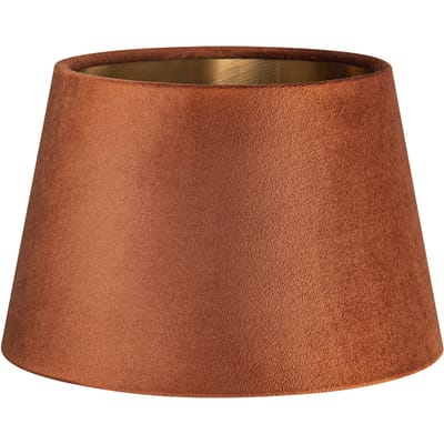 Home Sweet Home - Fluweel - Velvet Lampenkap - Conisch - Bruin + goud - Luxe stijl - ø20 x 13 cm - E27 fitting - voor tafellampen - voor woonkamer