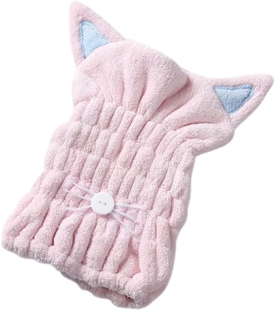 Microvezel Haarhanddoek – Droogkap Badmuts, Sterk Absorberend, Zacht en Lang, Speciale Drooghoed met Koraalfluweel - Roze