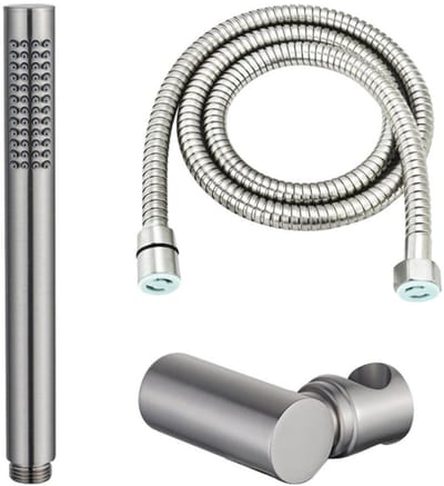 FugaFlow Eccelente Sobrado Badkamer handdoucheset incl anti twist doucheslang houder en staafhanddouche geborsteld RVS PVD