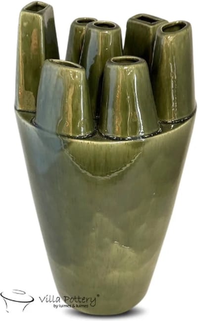 Vaas - Villa Pottery - Decoratie - Woondecoratie - Keramiek - Flowerpower 3_3 Green Reactive