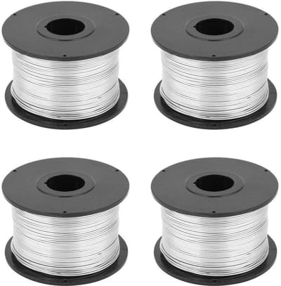 Dailygoods- Binddraad 4 Stuks - Roestvrij Staal - Draaddiameter 0,8 mm - Draadlengte 110 m - Wapeningsbinddraad - Koolstofarm Staal - Wapeningsdraad
