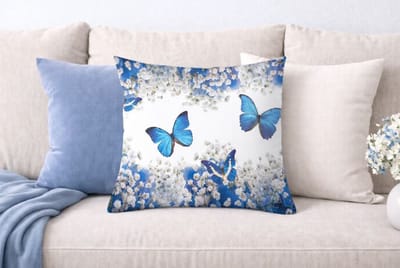 Velvet Butterfly Dreams Collection Kussenhoes - Vlinders - Bloemen - Sierkussenhoes - 45x45 cm