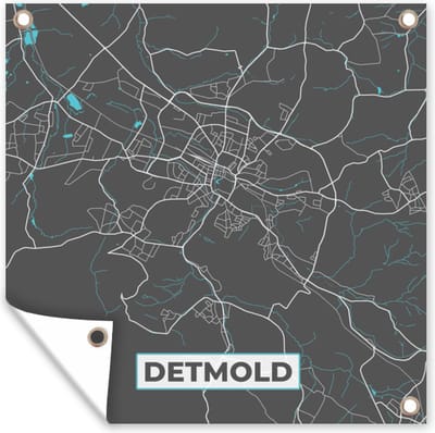 Tuin poster Stadskaart – Detmold – Duitsland – Plattegrond – Kaart - 200x200 cm - Tuindoek
