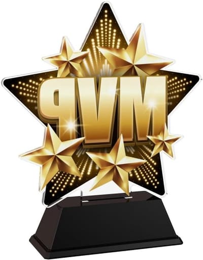 MVP Trofee - Ster Prijs - Prestaties Vieren - Uniek Acryl Design - 165mm - Veelkleurig