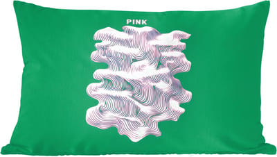 Sierkussens - Kussentjes Woonkamer - 60x40 cm - Abstract - Pink - Lijnen - Groen