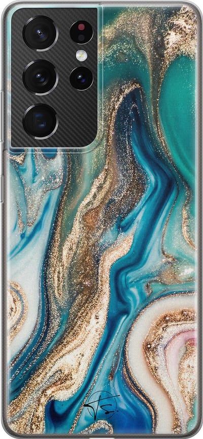 Hoesje geschikt voor Samsung Galaxy S21 Ultra - Magic marble - Soft Case - TPU - Marmer - Multi - Mooie Telefoonhoesjes