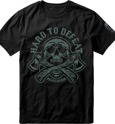 PRIDE or Die T-shirt HARD TO DEFEAT Katoen Zwart - XXXL
