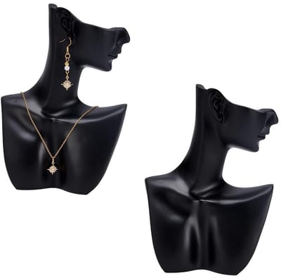 Cosensi - Mannequin Display - Sieraden presentatie - Decoratief - Zwart - Bust mannequins - Earring display - Geschikt voor sieraden - 2 stuks
