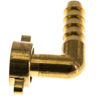 G 1/2'' x 10mm Messing Elbow 90deg Slangpilaar met NBR Afdichting en Vleugelmoer 16 Bar