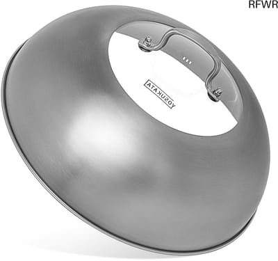RFWR® Roestvrijstalen Wokdeksel 34,5 cm met Gehard Glas en Stoomgaten – Ideaal voor Koken en Grillen