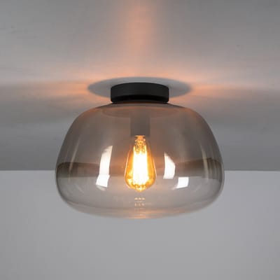 PS-Collection Plafondlamp Pulse Shaded - Smoke Grey Glas & Metaal - plafonniere, plafond lamp, plafondlamp industrieel, plafondlampen