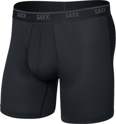 SAXX Heren Boxershort Quest Quick-Dry Mesh - Boxer met BallPark Pouch® - Onderbroek Sneldrogend & lichtgewicht - Zwart - M