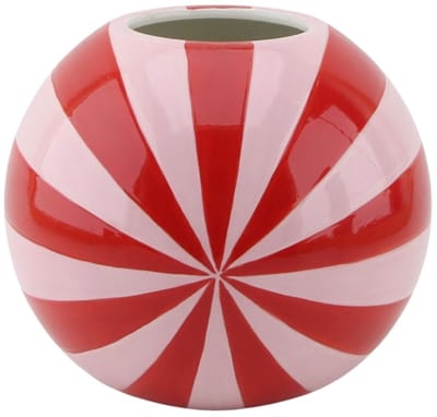 Housevitamin Vaas -Bloemenvaas Swirl - Dolomiet - Rood/Roze - 20x20x17cm