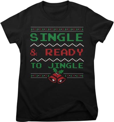 Hybris Dames-T-shirt 'Single Ready To Jingle Girly' SH-5-16086-H71-13