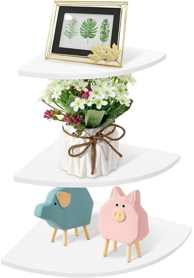 White-Label® Houten Plank Wandmontage - Hoekrek Display - Hoekplank - Wandplank