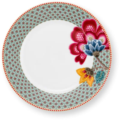 Pip Studio Blooming Tales Blue Ontbijtbord - 21cm - blauw