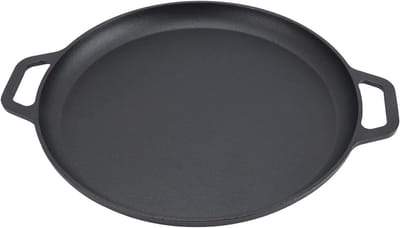 Gietijzeren Koekenpan - Platte Pan - Pannenkoeken Bakken - Gelijkmatige Verwarming - 30 cm - Zwart