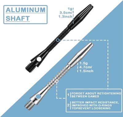 12x Aluminium Dartschachten Stelen Standaard 2BA Schroefdraad Duurzaam Lichtgewicht
