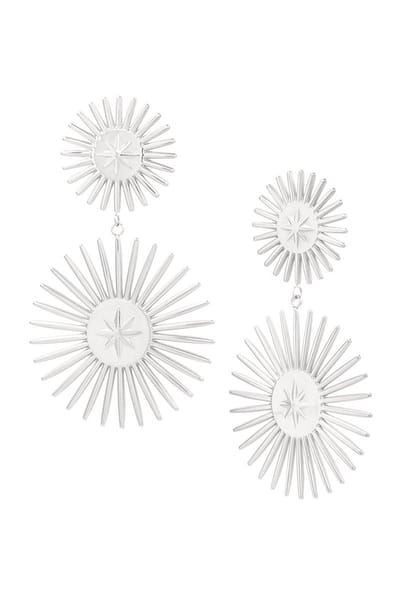 Bijoutheek Oorknoppen double star zilver