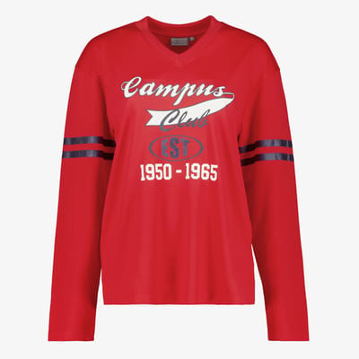 TwoDay dames baseballshirt met lange mouwen rood - Maat S