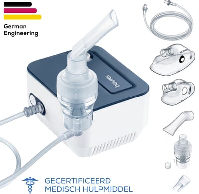 Beurer IH 16 Aerosoltoestel - Vernevelaar - Inhalator voor Volwassenen & Kinderen - Persluchttechnologie - Compact & Stil - Incl. Maskers & Accessoire-set - Medisch Apparaat - 5 Jaar Garantie