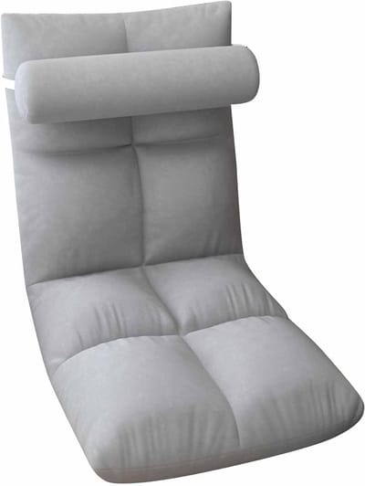 Zitbank met Rugleuning - Vloerstoel Lounge - Ontspannen Zitten - Verstelbare Rugleuning - Max 150kg - Grijs