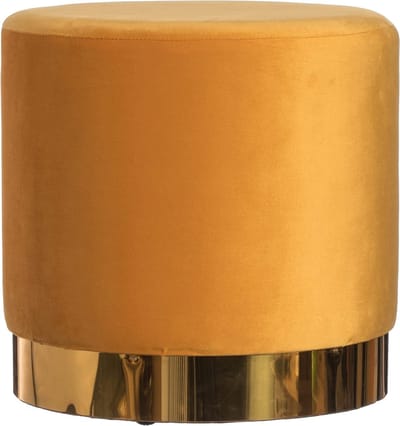 Ottomaanse Kruk - Poef Voetenbank - Zitcomfort Creëren - Fluwelen Zitting - 40 cm Hoog - Mosterd
