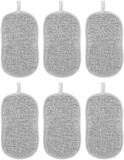 Dailygoods- Schuurspons Dubbelzijdig - 6-pack Herbruikbare Reinigingspads - Krasbestendig - Vezel/Metalen Gaas - Geschikt voor Keuken/Badkamer - Verwijdert Hardnekkige Vlekken - Reinigingspad