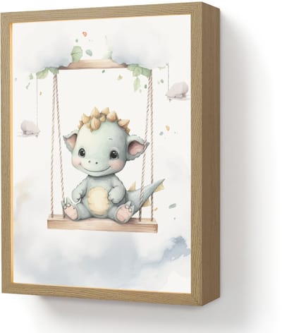 Wandlamp 30x40 cm - Oplaadbaar - Draak - Baby dier - Kinderen - Wandlampen binnen woonkamer - Slaapkamer lamp - Decoratieve nachtlamp - Vloerlamp draadloos