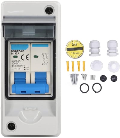 DC Stroomonderbreker - Zonne-schakelaar - Zonne-energie Beveiliging - Waterdicht IP65 - 32A 1000V - Grijs