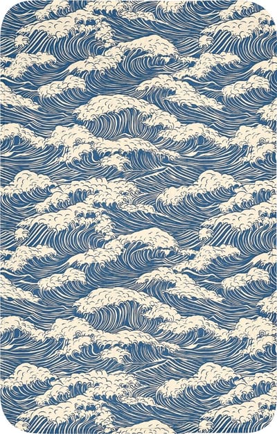 WC mat 50x80 cm - Antislip - Golven - Klassiek - Blauw - Toiletmat - Vloermat - Douchemat - Toilet tapijt - Toiletmatten