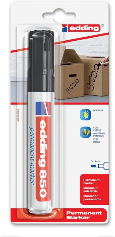 Navulbare Stift Zwart - Permanente Marker voor Diverse Oppervlakken - Dikke Stift