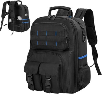 Gereedschapsrugzak - Technische tas - Gereedschap organiseren - Meerdere vakken - 33L x 16W x 40H cm - Meerkleurig