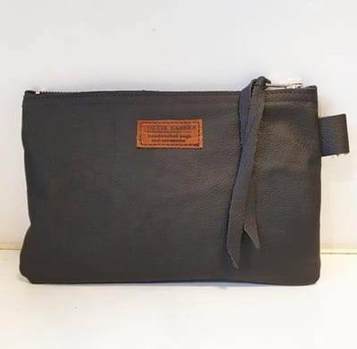 Toetie & Zo Handgemaakte Etui - Leer - Zwart - Telefoontas - Makeuptas - Pennenetui - Medicijnhoesje - Leder