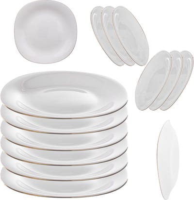 KADAX Dessertborden Borden 21,5 cm Set Borden 6-delig Set Witte Borden