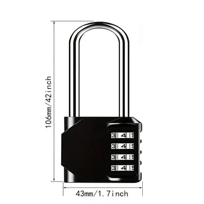 Hangslot met cijfercode - 4 cijfers - Zwart - 106mm