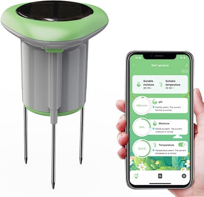 Slimme Wifi Bodemvochtigheids- en Temperatuursensor met Lichtmeting - IP66 Waterdicht voor Tuin en Kas
