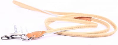 Dog's Companion - Leren Hondenriem - Lengte: 120 cm x 8 mm - Naturel
