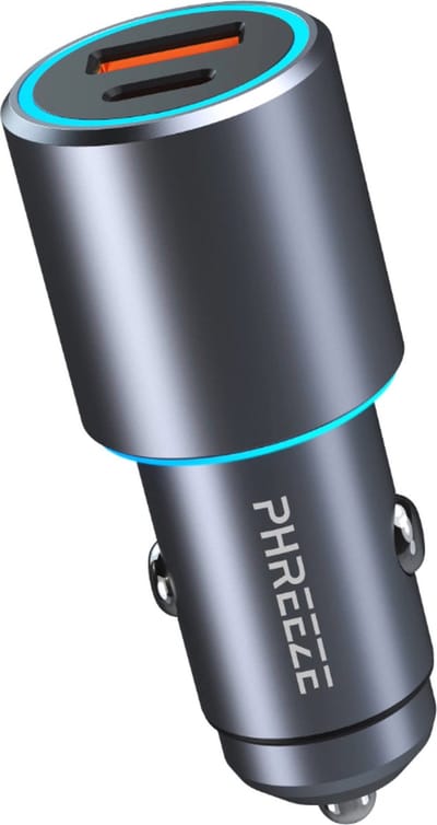 35w Autolader 2 Poorten - Metalen Auto Lader - Usb C (35w) en usb-A (18w) - Quick Charge 3.0 - Snellader