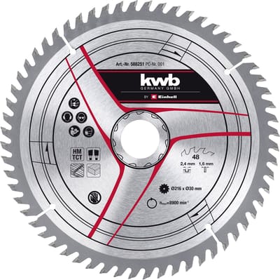 Einhell Cirkelzaagblad Hout Kwb60t - 216mm - 60t - Hardmetaal