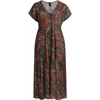 Lange jurk met paisley-motief en zoom dames Mat Fashion