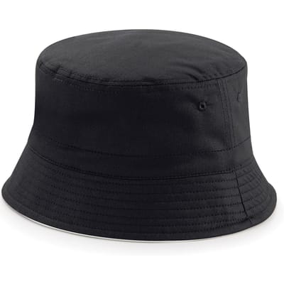 Beechfield Unisex omkeerbare emmerhoed voor volwassenen (Zwart/lichtgrijs)