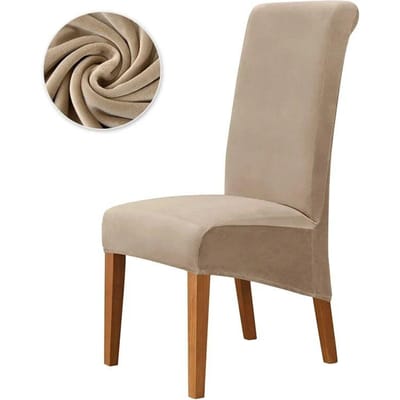 Stoelhoes met hoge rugleuning, zacht fluwelen stoelhoezen, XL-formaat spandex stoelhoes voor eetkamer, bruiloftsbanket, effen kleur 1pcs