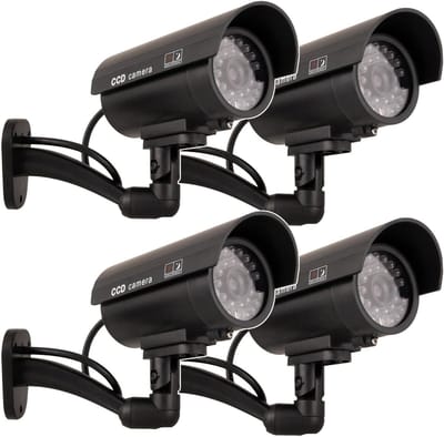 Dummy Camera - Beveiligingscamera Imitatie - Inbraak Afschrikken - Knipperende LED - 13.5 x 6 cm - Zwart