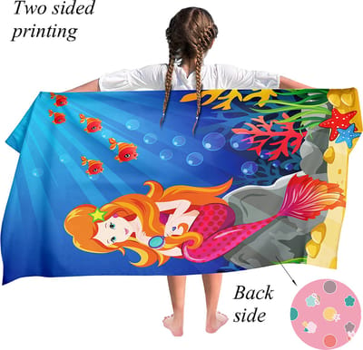 Ulticool Microvezel Sneldrogende Kinder Handdoek 70x140 cm - Zeemeermin Eenhoorn Unicorn - Reizen Travel Accessoires Reis Gadgets Strandlaken Badlaken Badhanddoek Zwemhanddoek Reishanddoek Microfiber - Meisje