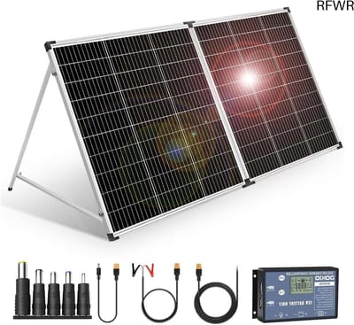 Draagbaar Zonnepaneel - Opvouwbaar Paneel - Off-grid Energie - Hoge Efficiëntie Cellen - 200 Watt - Zwart