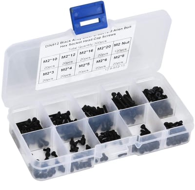 Dailygoods- Inbusschroeven 300 stuks - M2 x 3-20 mm - Zeskantige Schroeven - Bouten/Pluggen - Roestvrij/Staal - Duurzaam en Corrosiebestendig