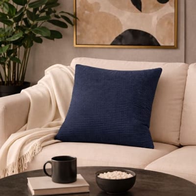 Waffle Harmony Collection Kussenhoes – Donkerblauw – 45x45 cm