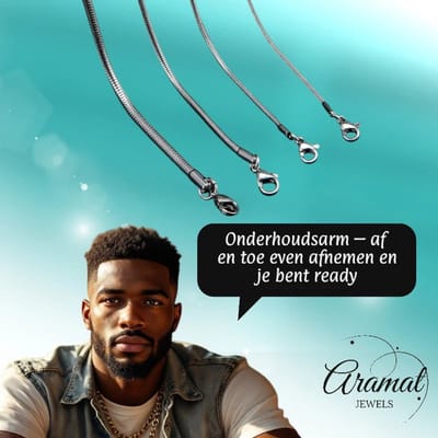 Aramat Jewels | Halskettingen | Zilverkleurige Slangenketting RVS – Ronde Snake Chain Dames Staal | 1.5mm / 50cm |50cm | | Staal | Volwassenen | Verkleurd niet